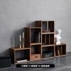 Gabinete a Cuadros de Madera Maciza Estantería Pequeña Estante de Almacenamiento Combinación Libre Piso Simple Lujo Ligero Japonés Estantería Multifuncional