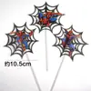 Decoração de Bolo Feliz Aniversário Homem-Aranha Encaixável Teia de Aranha Festiva Cartão Herói Mesa de Sobremesa Cartão de Festa