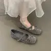 Zapatos Mary Jane con Lazo Estilo Hada Suave para Mujer, Novedad Otoño 2026 con Puntos Cuadrados Planos de Punta Cuadrada