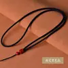 Cinnabar cordão pendente tecido à mão seis palavras mantra simples cabresto joias corda jade pingente colar corda para homens e mulheres
