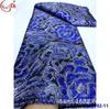Tela de brocado jacquard antiguo con bordado de doble cara en hilo dorado y plateado Tela de encaje brocado africano