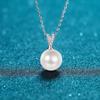 Corrente de Clavícula Xindeyi S925 Prata Esterlina para Mulheres Pérola de Água Doce Impecável de 10mm Colar Simples de Moissanita