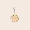 Tela de Visón Europeo Conejo Floral Pastoral Genuino Colgante de Peluche Conejito de Orejas Caídas Llavero de Bolso Colgante Pequeño