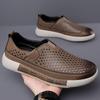Sapatos Masculinos de Verão Vazados Respiráveis, Sandálias Versáteis e Confortáveis, Sapatos Slip-On de Solado Macio, Sapatos de Solado Grosso, Baixo e Leve