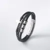 Pulsera Cruzada de Acero Inoxidable Ajustable de Venta Caliente Transfronteriza Europea y Americana para Hombre, Pulsera Trenzada Nudada Retro Hecha a Mano, Personalizable