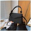 Bolsa de mão retrô simples feminina 2024 outono nova coreana cor sólida listrada bolsa de ombro crossbody pequena bolsa quadrada bolsa feminina