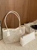 Bolso Tejido de Moda Elegante con Diseño Hueco, Bolso Tote de Hombro Único, Bolso de Axila de Gran Capacidad Moderno y Único