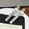 Pinza para el cabello de alta gama con forma de corazón de perla, pinza de pico de pato para flequillo lateral, pinza lateral de figura de ocho con pedrería para mujer