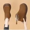 Botas de plataforma estilo Birkenstock, botas de invierno para mujer 2026, diseñadas para mujeres menudas, con forro de polar para abrigar, y un diseño de bota corta estilo británico
