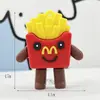 Chaveiro Criativo de Miniatura de Hambúrguer com Batatas Fritas Pingente de Boneco Chaveiro de Brinquedo de Comida Simulada Chaveiro de Brinquedo de Cachorro-Quente Presente