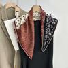 Yunxiang Kingdom Double-Sided Heterochromatic Herringbone Print Scarf para mulheres Primavera Novo High-end Silk Wool Square Scarf Shawl