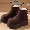Botines Grosos de Cuero Genuino Estilo Birkenstock para Mujeres Petitas, Nuevo Modelo de Invierno con Forro Polar Añadido y Aislamiento Espeso, Botas de Nieve Calientes, Zapatos de Algodón para Mujer