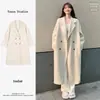 Abrigo de Lana Socialité 2026 para Mujer, Nuevo Abrigo de Lana Otoño/Invierno, Estilo Hepburn Popular, Tendencia Coreana para Figuras Pequeñas