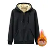 Cárdigan Grueso de Lana para Hombre, Talla Grande, Holgado, con Capucha, Cierre de Cremallera, Sudadera con Forro de Vellón, Chaqueta Cálida de Piel de Cordero