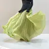 Falda Plisada Estilo Mori Inspirada en China de Algodón y Lino Corte A para Mujer, Falda Larga de Primavera Tallas Grandes, Falda Media Ceñida de Cintura Alta