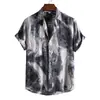 Comercio exterior transfronterizo nueva moda casual para hombre talla grande camisa de manga corta con estampado 3D, camisa de hombre