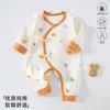 Macacão de Bebê Primavera Algodão Puro Macacão de Bebê Roupas de Recém-Nascido Roupa Estilo Monge de Manga Longa para Meninos Atacado Peça Única