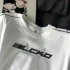 Camiseta de Manga Corta 100% Algodón Puro con Diseño de Nicho para Mujer en Verano, Corte Holgado con Estampado de Letras, Top Casual Versátil de Cuello Redondo para el Trabajo y el Ocio