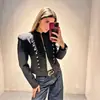 Roupas Femininas Europeias e Americanas Transfronteiriças Outono 2026 Retrô Versátil Gola Alta Jaqueta Curta de Botão D63554 AliExpress