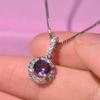 Collar de Mujer Zhenrong Chapado en Platino 18K Europeo y Americano Diamante Mosan Quilate Lujo Halo Colgante de Piedra de Color Redonda