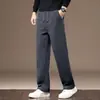 Comercio Exterior Otoño Invierno Pantalones de Punto de Sarga para Hombre Pantalones Rectos Adelgazantes Resistentes a los Arañazos de Alta Calidad Resistentes al Desgaste Pantalones Casuales para Hombre