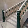 Escada Caracol Alto Padrão Transferência de Água Verde Pavão Liga de Alumínio Jade Natural Villa Casa Autoconstruída Guarda-Corpo Corrimão Fabricante