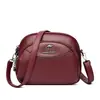 Bolso Cruzado Pequeño Cuadrado de Cuero Suave Bolso de Hombro Multicompartimento para Mujer 2026 Nuevo Bolso Sencillo para Mamá Bolso de Hombro de Gran Capacidad