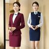 Conjunto de Chaleco Uniforme para Azafata Ropa de Negocios para Mujer Uniforme de Asistente de Recepción de Hotel Ropa de Trabajo para Mujer Ropa de Trabajo de Catering Chino