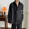 Camisa Masculina de Manga Longa com Design de Marca Tendência e Nicho Estilo Coreano Moda Solta para Casal Camisa Branca Casual Masculina