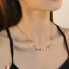Collar Nuevo en Forma de Vid Europea y Americana en Cadena Creativa con Forma de Corazón y Espiga de Trigo Joyería Colgante Chapado en Oro de 18K Acero Inoxidable Collar para Mujeres
