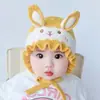 Novo Chapéu de Bebê Outono e Inverno Fofo para Menino e Menina Recém-nascido Chapéu de Lã Tricotado com Orelhas de Coelho