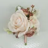 Yi Yaguo 444 Suministros de Boda Banquete Invitado Flores Artificiales Ramillete para Novio y Novia Flor de Mano Color Pasta de Frijol Rosa