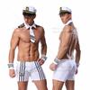 Uniforme de Marinheiro Europeu e Americano para Boate Tentação Sexy Branco Masculino Jogo Uniforme Uniforme