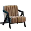 Sillón Individual de Madera Maciza para Sala de Estar Richard Ocio Retro Balcón Cafetería Vintage Diseñador Perezoso Alojamiento
