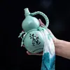 Cabaça Cerâmica para Chá Vintage Pacote 0,5kg Garrafa de Vinho Selada 500ml Bule Changan Garrafa para Bebidas Garrafa de Licor Jarra de Vinho