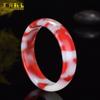 Pulseira de jade colorida Vento Nacional cor pedra sangue de galinha jade vermelho e branco pulseira de jade atacado Fornecimento ao vivo atacado