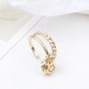 Anel Simples de Nicho Estilo Coreano Banhado a Ouro de Cobre Puro Anel de Dedo Indicador com Abertura Estilo Frio Feminino Anel de terno