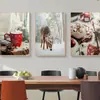 Pintura de Lienzo Tríptico para Sala de Estar y Dormitorio, Pintura Decorativa Estilo Chino sobre Lienzo al Óleo de Alta Definición, Arte de Pared, Personalización del Cliente