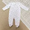 Comércio Exterior Primavera e Outono Macacão para Bebê Recém-Nascido Manga Longa Zíper Duplo Macacão Unisex para Bebê com Pé Macacão Fofo para Engatinhar