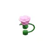 Tampão de Flor Nova para Canudo Transfronteiriço 10mm Tampa de Silicone para Canudo Tampa contra Poeira Copo d'Água Acessórios de Decoração Flor Rosa