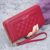 Nova Carteira Feminina 2024 Longa Versátil Zíper Clutch Bordada Moda Grande Capacidade Macia Bolsa para Celular