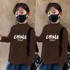 Y2328 # Camiseta Básica de Cuello Alto para Niños Manga Larga Otoño e Invierno 2025 Nuevo Estilo Top Térmico de Terciopelo por Ambos Lados