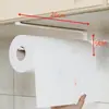 Suporte para Papel Toalha de Cozinha Sem Furos Porta-Rolos de Papel de Armário Rack de Armazenamento Armazenamento de Papel Filme Plástico Absorvente de Óleo Rack de Suspensão