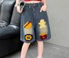 Shorts de mezclilla para niña Verano Delgados 2025 Nuevo estilo Pantalones de pierna ancha sueltos para niña Pantalones de verano