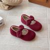 Sapatos Peludos com Laço Outono/Inverno 2024 para Mulheres, Sapatos Casuais de Lã de Cordeiro e Algodão com Slip-Ons Baixos Peluciados