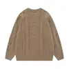 Suéter de punto de cuello redondo estilo Hong Kong para otoño e invierno de estudiante, color liso, casual, tejido de ochos, corte holgado, versátil, suéter para hombre