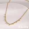 Europa y Estados Unidos transfronterizo estilo INS alta gama exquisito Joker joyería acero inoxidable chapado en oro de 18K gota circón cadena lateral