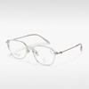 T22027 Gafas de estilo coreano con montura de semititanio y diseño de celebridades de Internet, modernas y anti-luz azul para mujer, gafas artísticas sencillas que se pueden equipar con miopía.