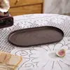 Bandeja oval imitação de madeira bandeja de grãos copo de água doméstico bandeja de joias chá da tarde café sobremesa pote escuro