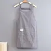 Delantal de cocina para colgar del cuello delantal de cintura a rayas transpirable sin mangas poliéster algodón peto antimanchas fabricantes de delantales estampados al por mayor